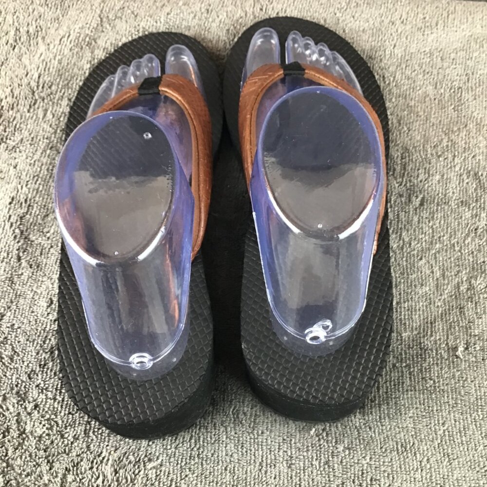 Speedo Brown Woven Pattern Thong Flip Flops Wedge Sandals Sz 8 View 5
